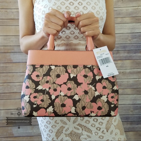 🔽 NWT Michael KORS XS peach Hailee Satchel - Picture 3 of 8